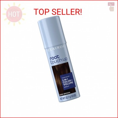 Clairol Root Touch-Up Color + Volume 2-in-1 Temporary Hair Coloring Spray, Dark