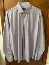 Tasso Elba Mens Dress Shirt Purple/plaid 17-34-35 100 Egyptian Cotton