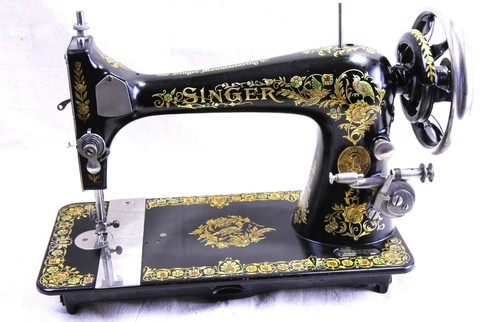 Vintage Singer Model 27 Treadle Sewing Machine Head Pheasant Stencil ...