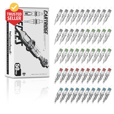 50Pcs Tattoo Needles Long Taper Assorted Disposable Tattoo Cartridge Needles Mix