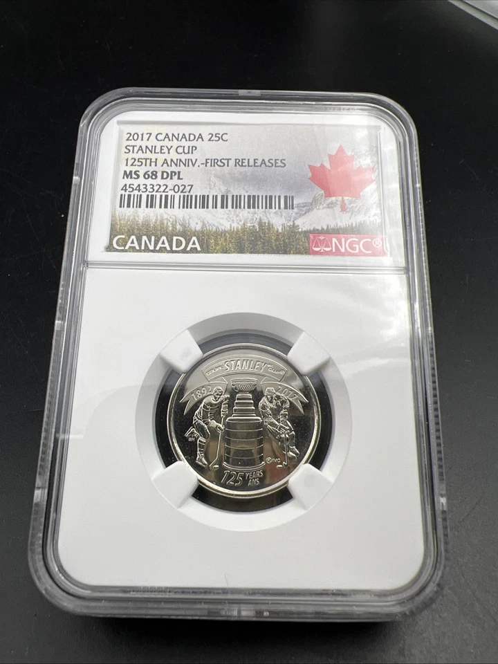 2017 Canada 25c Twenty Five Cent NHL Hockey Stanley Cup Quarter NGC MS68 DPL #27 - Image 4 of 4