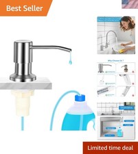 Kitchen Sink Soap Dispenser, Brushed Nickel, with 47" Extension Tube Kit