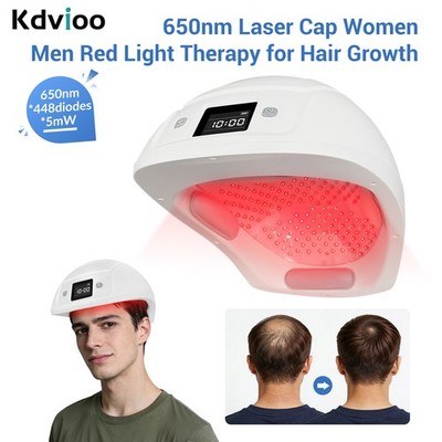 650nm LLLT Laser Hair Regrowth Helmet 448 Diodes Red Light Therapy Cap for Scalp