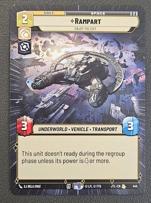 Star Wars Unlimited JTL Rare #444 Rampart Hyperspace 