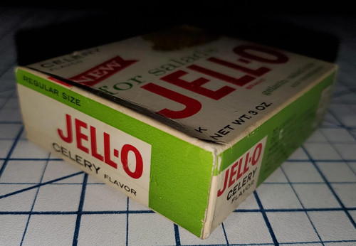 RARE early 1960s Full CELERY Flavor Sealed Jello Box #2 NOS Jell-o Gelatin - Picture 3 of 7