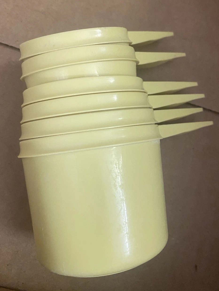 Vintage Tupperware Measuring Cups Yellow Nesting Set of 6 Made In USA