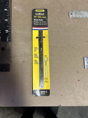 General Tools Stainless Steel Pocket Ruler With Depth Gauge No. 300/1 New Sealed