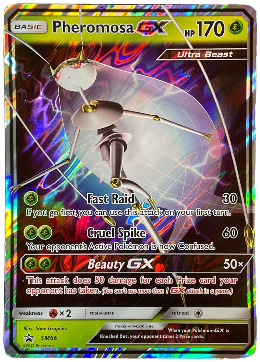 Pheromosa GX SM66 Jumbo - Pokémon TCG - Oversized Sun & Moon Promos - Holo [NM]