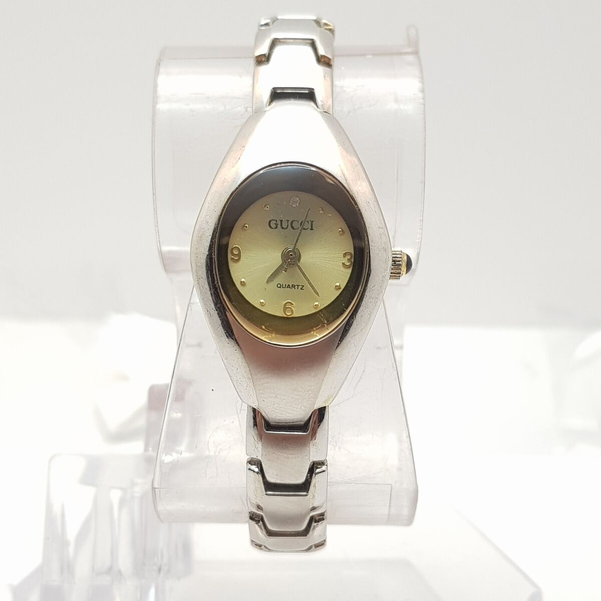 Gucci Quartz Women's Watch Gold Dial Stainless Steel Silver Gucci Quartz Women's Watch Gold Dial Stainless Steel Silver