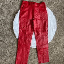 Vintage Excelled Red Leather Pants Silky Lined High Rise Womens Sz 10