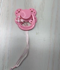 Baby Doll Pink Magnetic pacifier Replacement Toy w/ ribbon