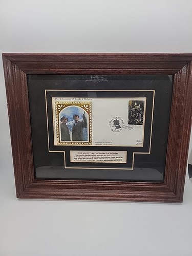 Sherlock Holmes gerahmter Umschlag 5000 hergestellt Briefmarken Granada TV Buch Benham 1993 - Bild 2 von 8