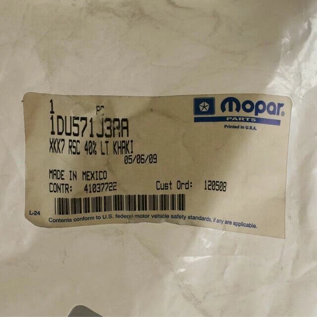 Genuine Mopar 2006-2009 Jeep Commander Seat Cushion Cover Rear Left 1DU571J3AA - Image 2 of 4