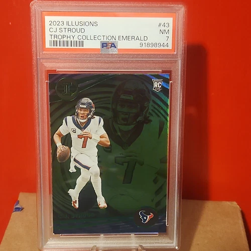 2023 Cj Stroud Panini Illusions Emerald RC #43 PSA 7 pop 1
