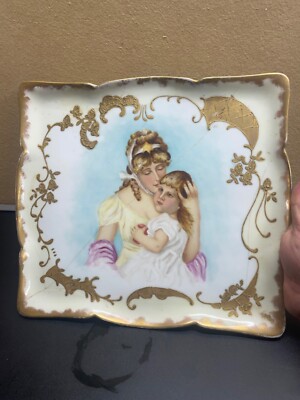 JPL Limoges Decorative Table Plate 19th century Victorian lots of damage see pic