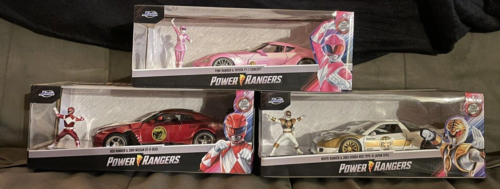 Lot moulé sous pression Jada 1:24 Power Rangers x 3 concept rose rouge et blanc Ranger neuf dans sa boîte - Photo 1 sur 5