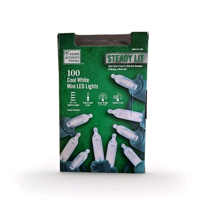28.10ft 100-Light Cool White LED Mini Super Bright Steady On White Lights String