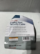 CABLE SECURITY FLEXIBLE BRAIDED STEEL 7ftX3/8" VINYL SLEEVE BIKES GRILLS KAYAKS