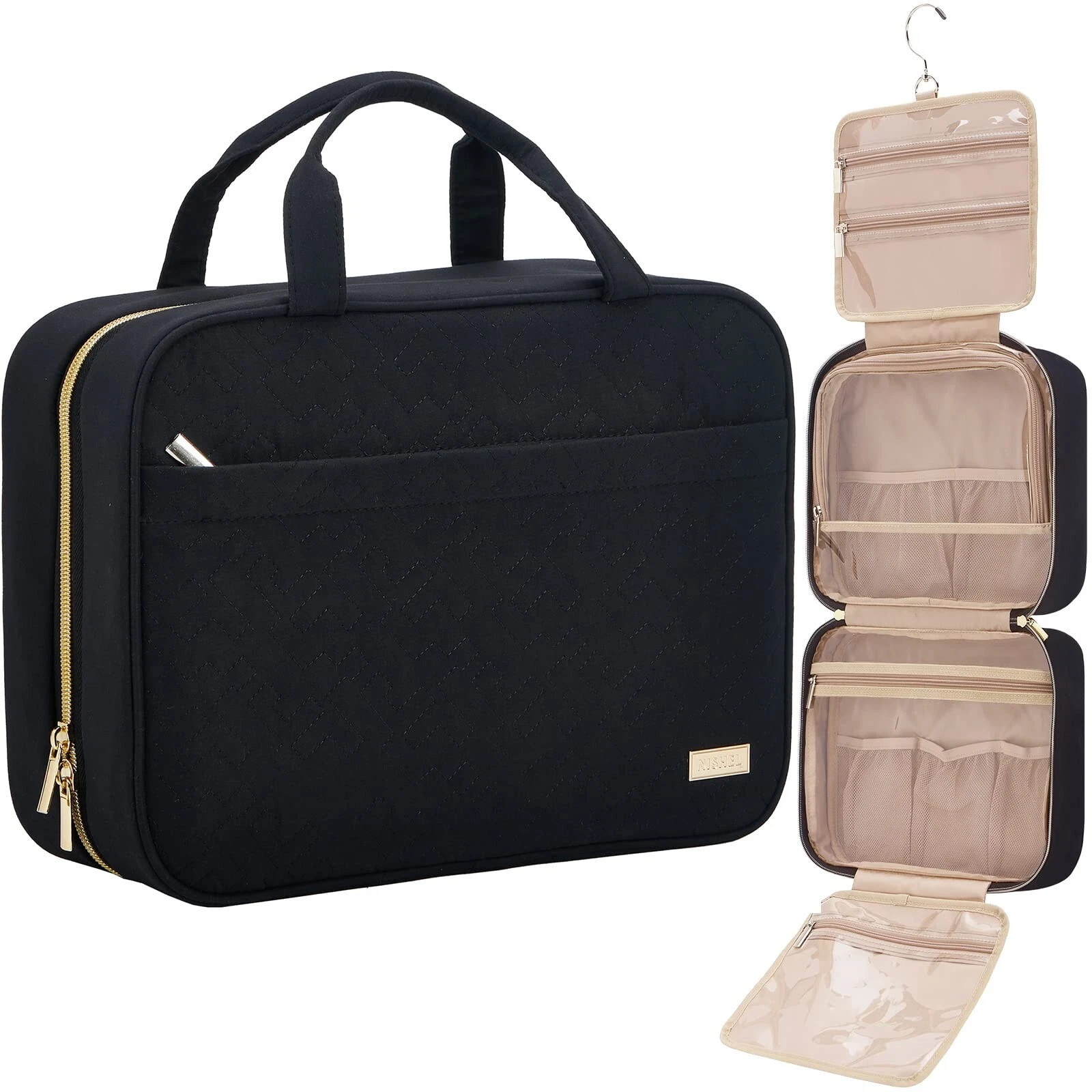 NISHEL Large Hanging Travel Toiletry Bag, Portable Makeup Organizer, Cosmetic...