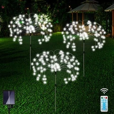 3PCS 360 LED Solar Firework Starburst Light Fairy Lamp Garden Path Outdoor Decor