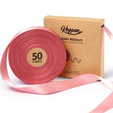 Pink Satin Ribbon Double-Faced 7/8 Inch x 50 Yards Wedding Gift Wrapping