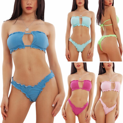 Bikini Bandeau Rippbandeau brasilianischer Badeanzug Meer TOOCOOL MB1316