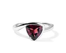Natural Garnet Gemstone with 925 Sterling Silver Ring For Women's  444