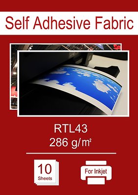 A4 x 10 Blatt FabSticker Inkjet selbstklebende Stoffaufkleber, abnehmbar