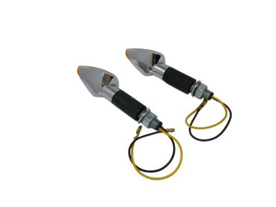 Highway Hawk Blinker LED ''Triangle'' chrom langer Stiel mit E-Mark / M10 Gewinde