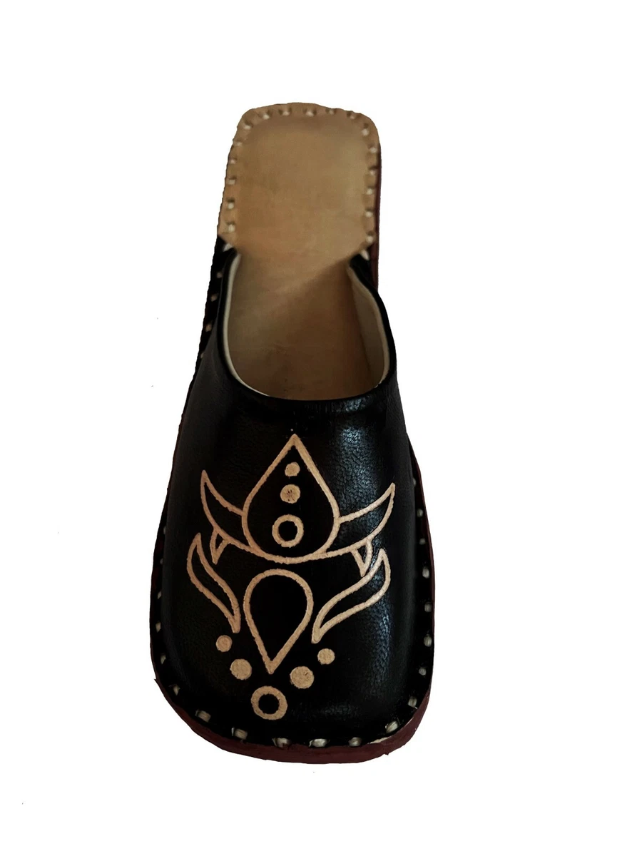 Womens shoes leather shoes slippers leather mules half shoes belly