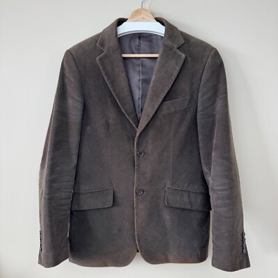 Luigi Bertolli Men's Sport Coat Brown Size 46 Slim Fit 100% Cotton