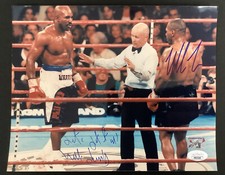 Mike Tyson Signed Photo 8x10 Boxing Champion Mills Lane Ref Auto Inscription JSA