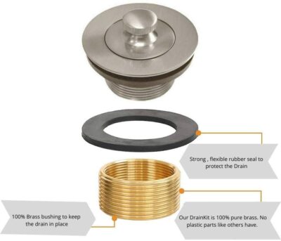 Maui - Lift &Turn Bathtub Drain Conversion Kit, All Brass Construction, BathTub