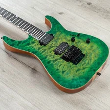 ESP USA M-II NTB FR Floyd Rose Guitar, Seymour Duncan Pickups, Quilt Lime Burst