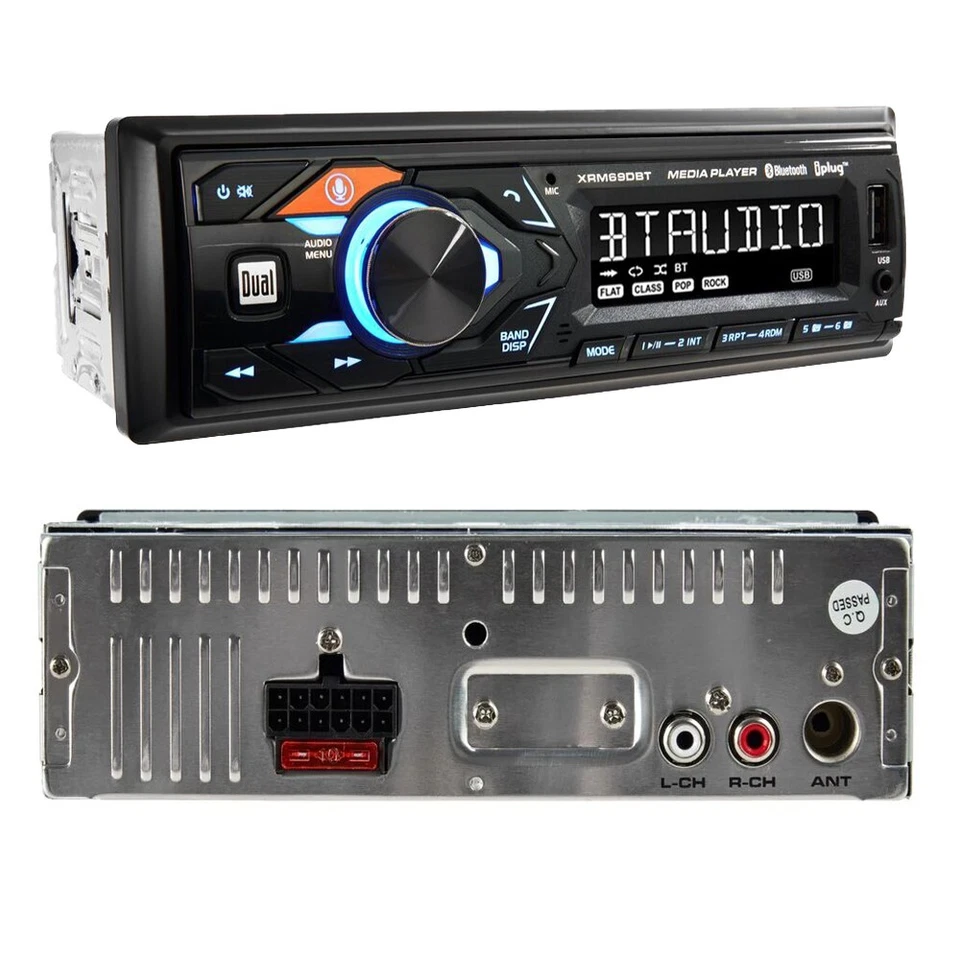 DUAL XRM69DBT Digital Media Radio USB Receiver & Universal Under-Dash Housing - Image 2 of 3