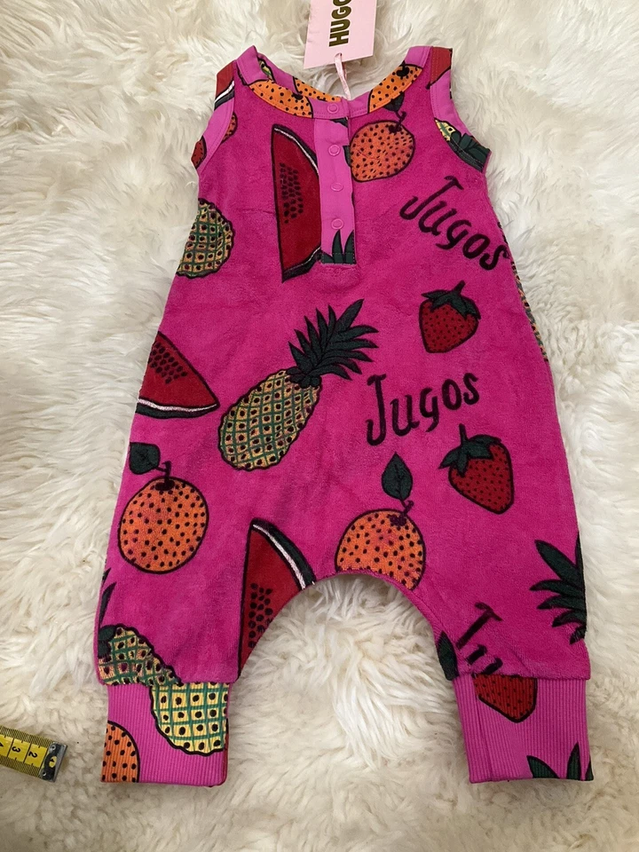 Mameluco Hugo Loves Tiki Fruit pierna larga rizo talla 3-6 meses Foto 3 de 4