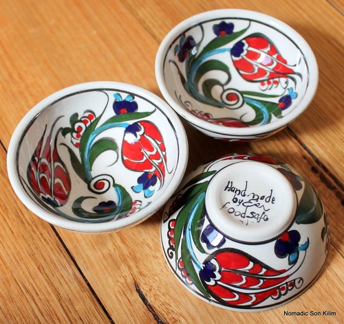 Turkish ceramic bowls (8cm) handmade - handpainted, food safe - TRADITIONAL - Picture 4 of 12