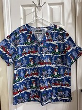 Scrub Top Christmas Rudolph The Red Nosed Reindeer L