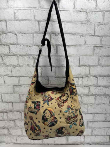 Disney Loungefly Tote Bag Old School Tattoo Print Female Characters RARE
