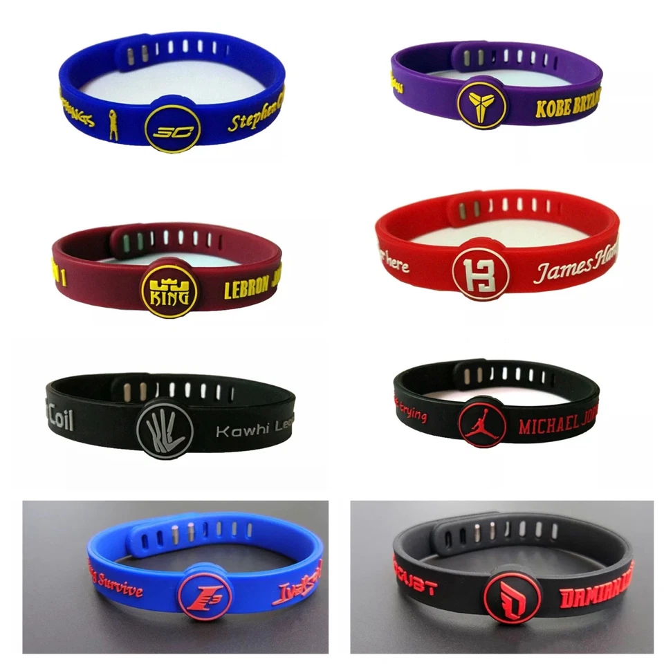 NBA игроков силиконовый повязка на запястье регулируемый застежка браслет Durant карри Леброн MJ - Изображение 3 из 4