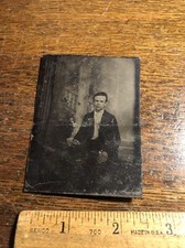 Antique Tintype Victorian Man Civil War Era Photo Photograph