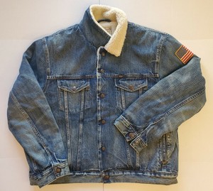 polo jean jacket with fur