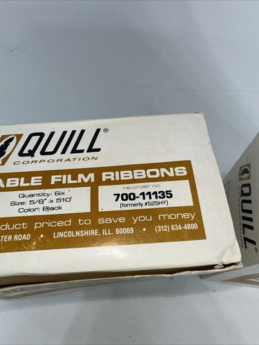 2 Vintage Quill Lot Box of 6 Correctable Film Ribbons New Hy-yield - 第 4/8 張圖片