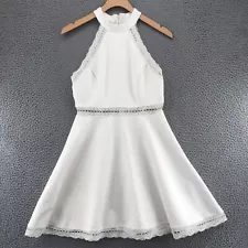 Lulus Dress Womens Small Reach Out My Hand White Lace Fit & Flare Skater Mini