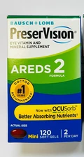 Bausch+Lomb PreserVision AREDS 2 Formula 120 Softgels Total Exp 08/2026+