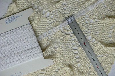 SILK Lace WHITE 5 Metre Length 13mm Wide [(4mm) Ribbon Thread] Knitting Flt1