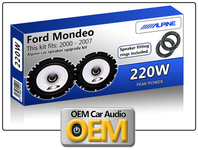 Ford Mondeo Rear Door speakers Alpine car speaker kit with Adapter Pods 220W