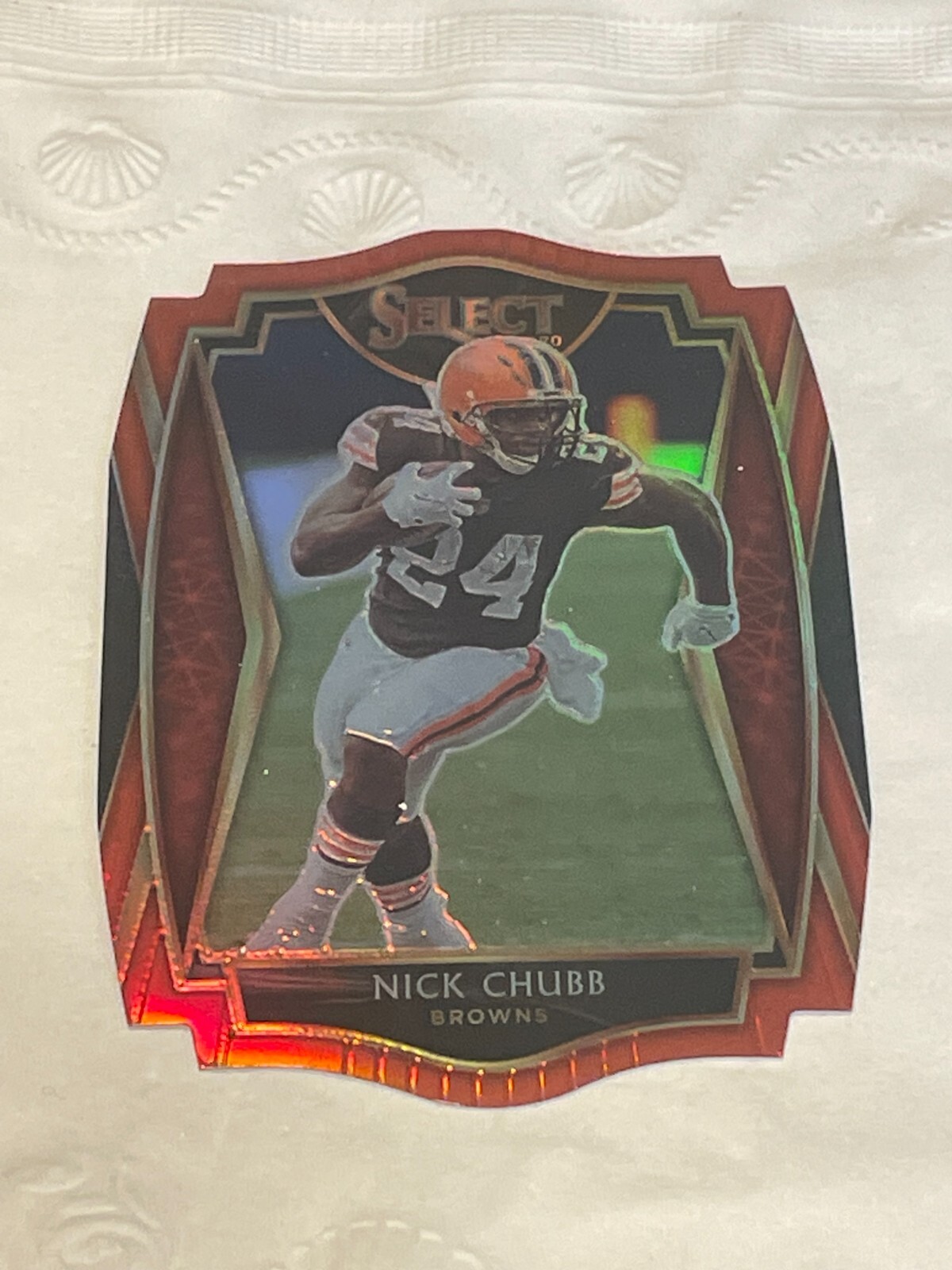 Nick Chubb 2020 Select Red Die-Cut Prizm #125 Football Card