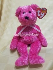 Ty Beanie Babies Baby Sherbert Bear stuffed animal 2002 Pink