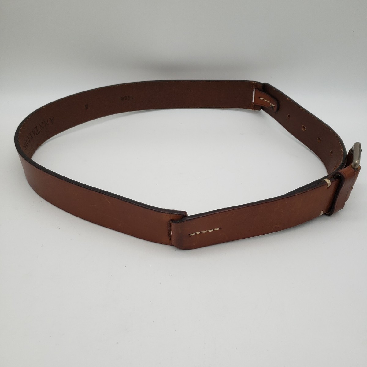 Vintage Ann Taylor Brown Italian Leather Suede Belt Silver Oval Buckle Large EUC L1024-CCBR_1.jpg?v=1760990243 main image 2